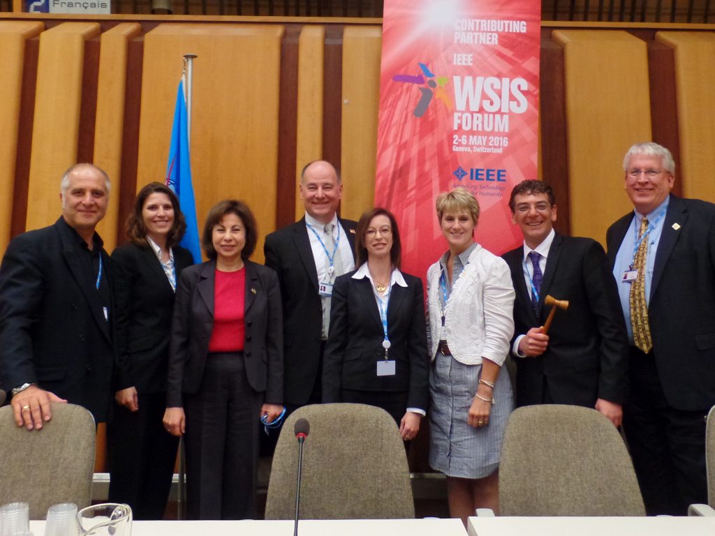 Eight members of the “Internet Governance, Security, Privacy and the Ethical Dimension of ICTs in 2030” Panel at the 2016 WSIS Forum.