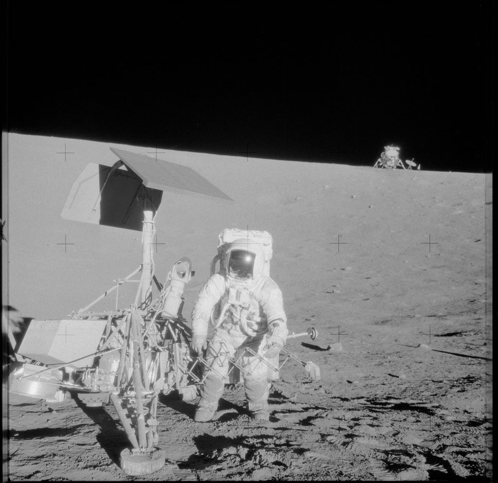 photo of moon landing